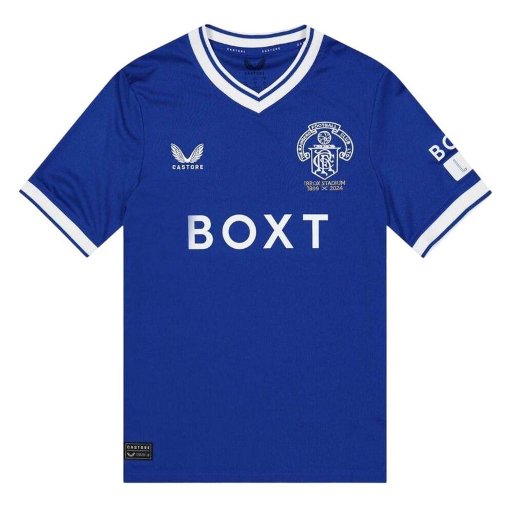 Castore Childrens/Kids 2024 2025 Rangers FC Short-Sleeved T-Shirt / Lapis Blue